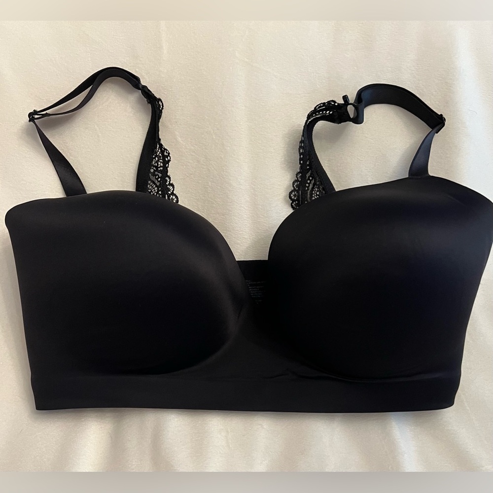 Soma Black Convertible Strapless Lace-Back T-Shirt Bra